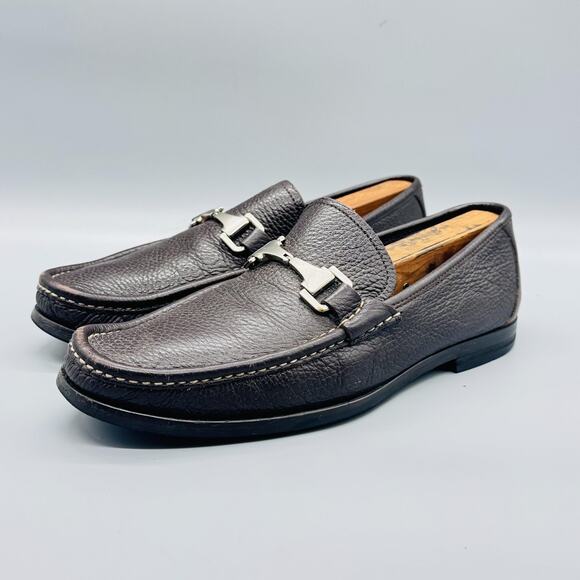 Allen Edmonds Shoes Men 9 Brown Pebbled Leather Firenze Bit Loafer Slip On Dress main image 7